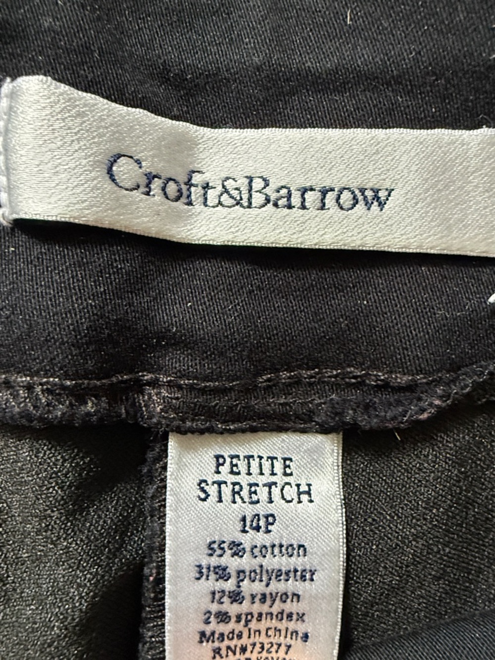 croft & barrow Black Petite Stretch Pants - Picture 2 of 2